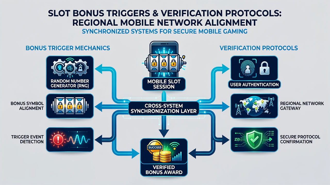 Diagram illustrating slot bonus trigger flow synchronized with regional mobile verification protocols