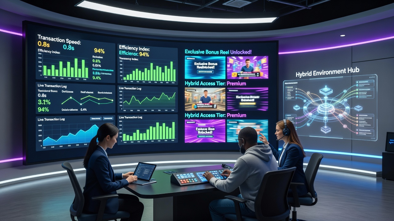 Hybrid gaming interface displaying live dealer tables integrated with instant promotional reel notifications after transaction completion