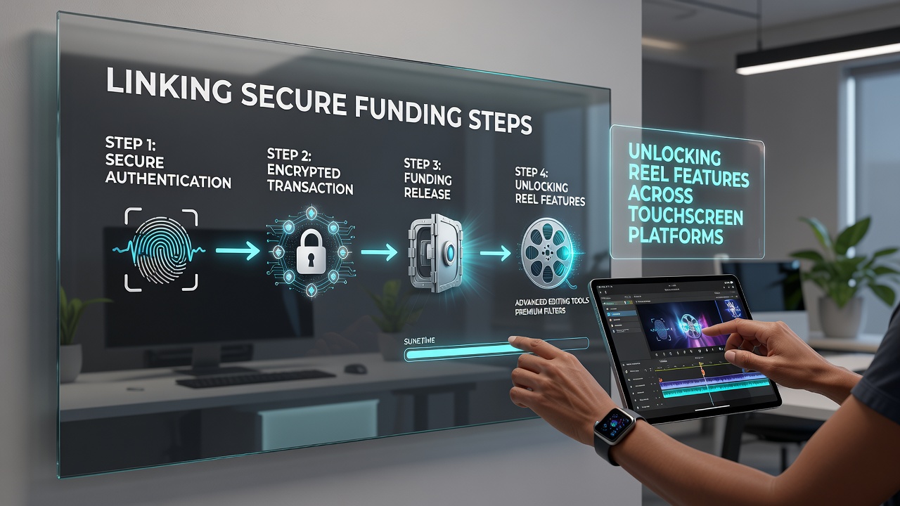 Secure funding interface displayed on a touchscreen device during mobile slot access